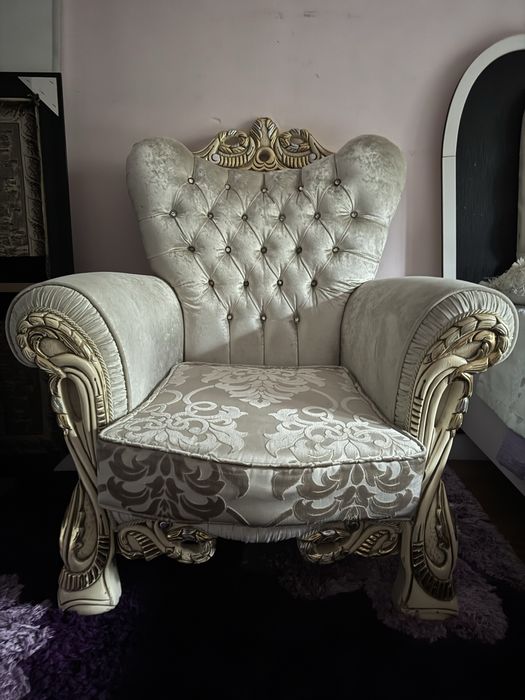 Люкс стильдегі диван мен кресло жиынтығы