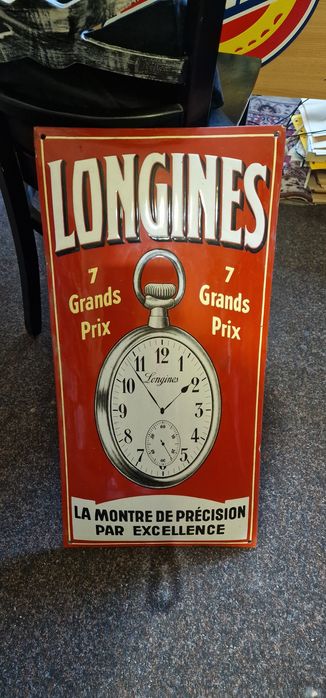 Reclama  veche,placa metal Longines