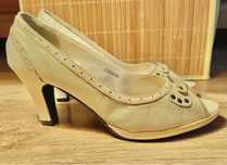 Pantofi Leonardo bej gold masura 37 noi dama toc 7cm