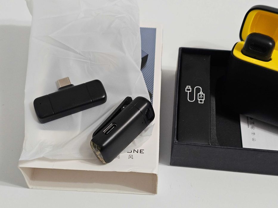 Lavaliera wireless USB-C – Android & iPhone 15, 2 mic + case