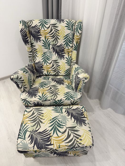 Fotoliu si taburet Strandmon Ikea