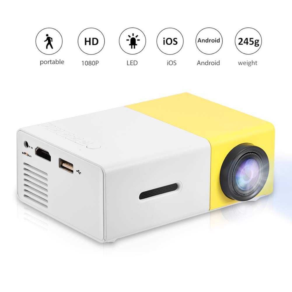 Mini Videoproiector Portabil LED 1080P Full HD Contrast 800:1