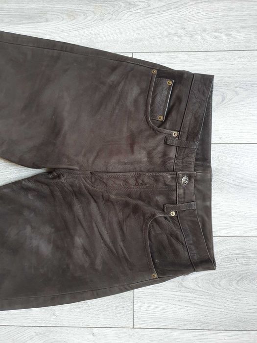 Pantaloni de piele BUFFALO (rock, motor) - Marimea 33 (Talie 84 cm)