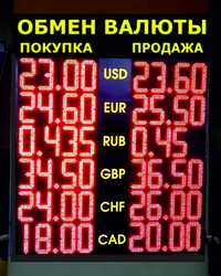 Производство LED-табло "Обмен валюты".