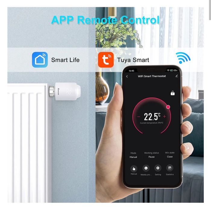 Set 3x cap termostatic Salcar pentru radiator, Wi-Fi, Universal