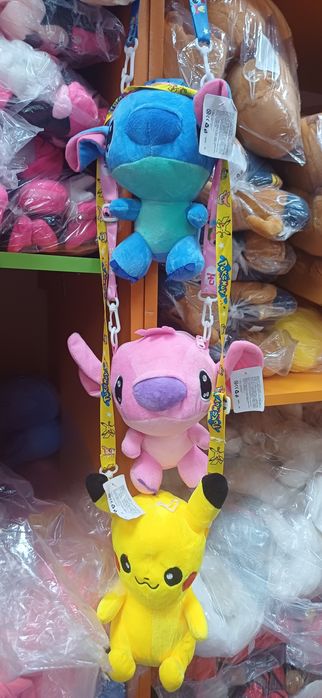 Плюшени чантички Стич,Лило и Пикачу