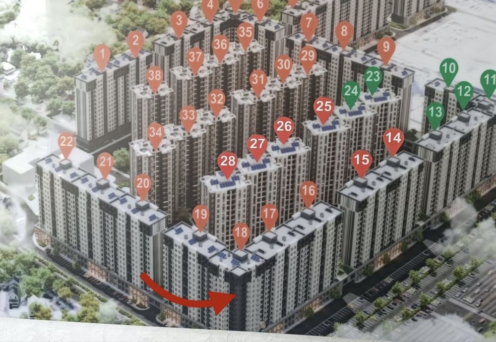 Oʻrikzor Residence 45 kv.m 1 xonali kvartira sotiladi