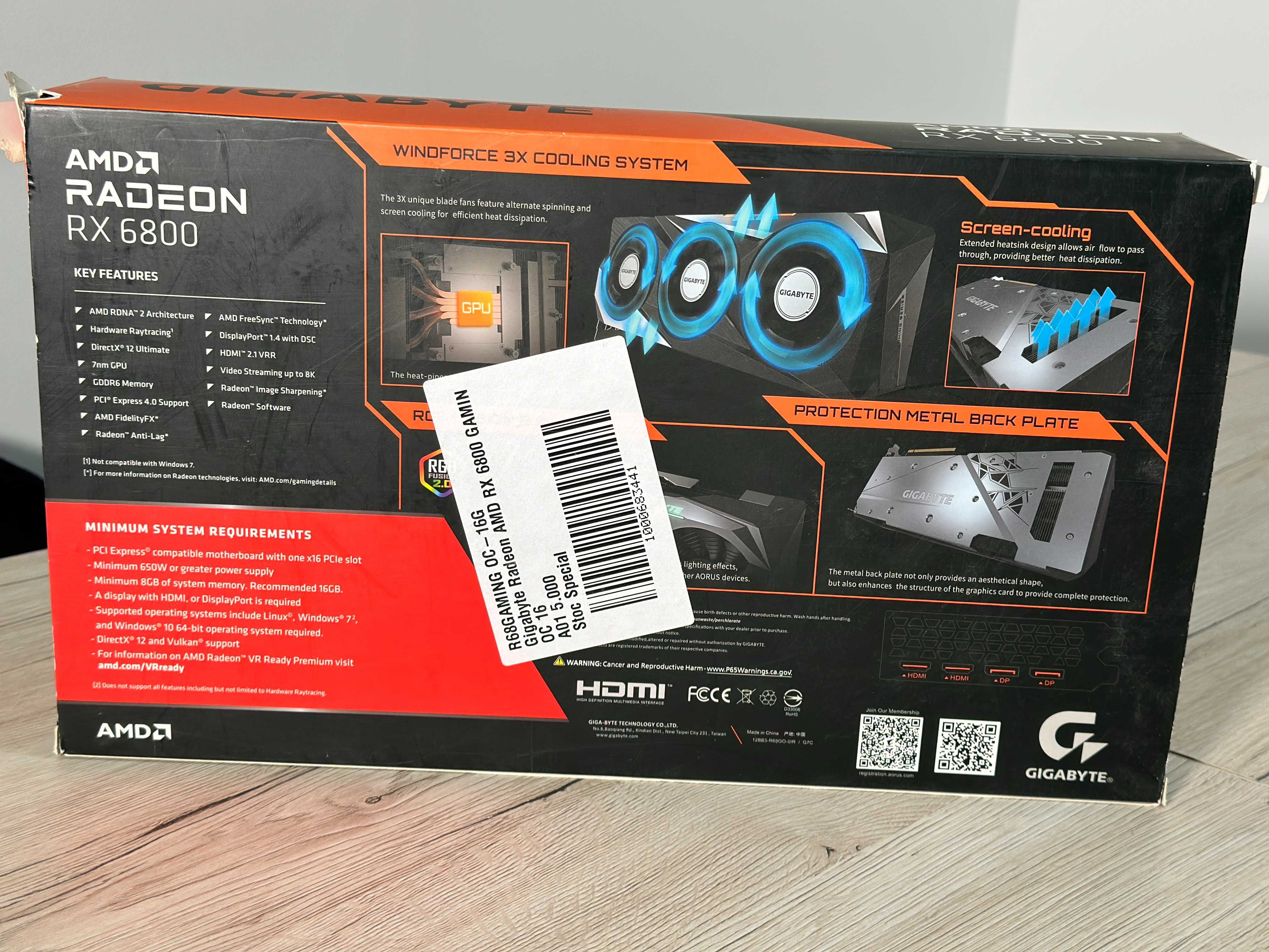 Gigabyte Radeon™ RX 6800 GAMING OC 16GB GDDR6 256-bit