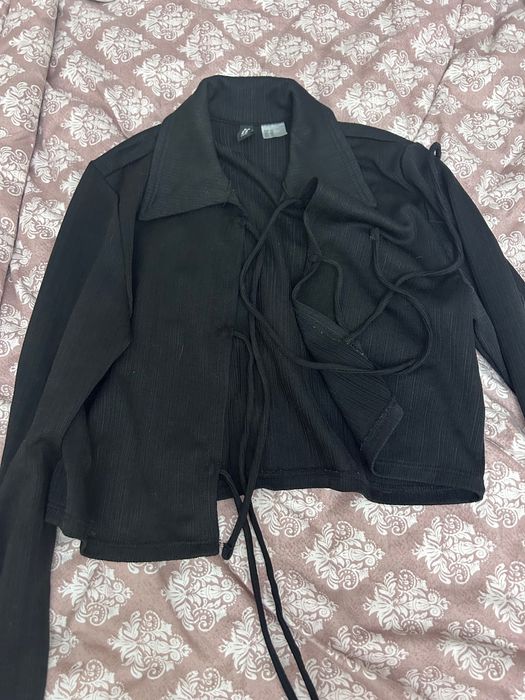 Кофта зара черная на завязках