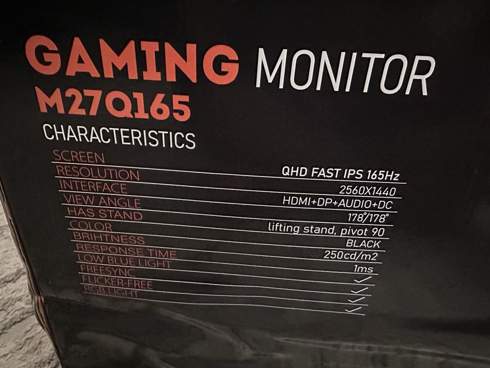 Gaming monitor 27 2K QHD