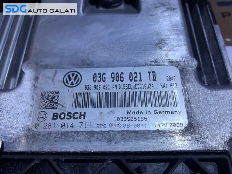 Kit Pornire ECU Calculator Motor cu Cip Cheie si Ceas Ceasuri Bord cu Imobilizator Skoda Octavia 2 1.9 TDI BXE 105CP 2004 - 2013 Cod 03G906021TB 0281014711 [L4429]