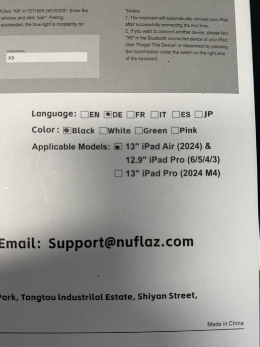 Магнитна клавиатура Nuflaz X9 за iPad