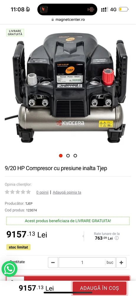 Compresor de inalta presiune tjep 9/20 HP