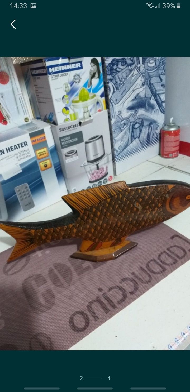 Peste din Lemn Decoratiuni Pescari