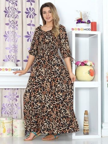 Rochie lungă cu imprimeu animal print