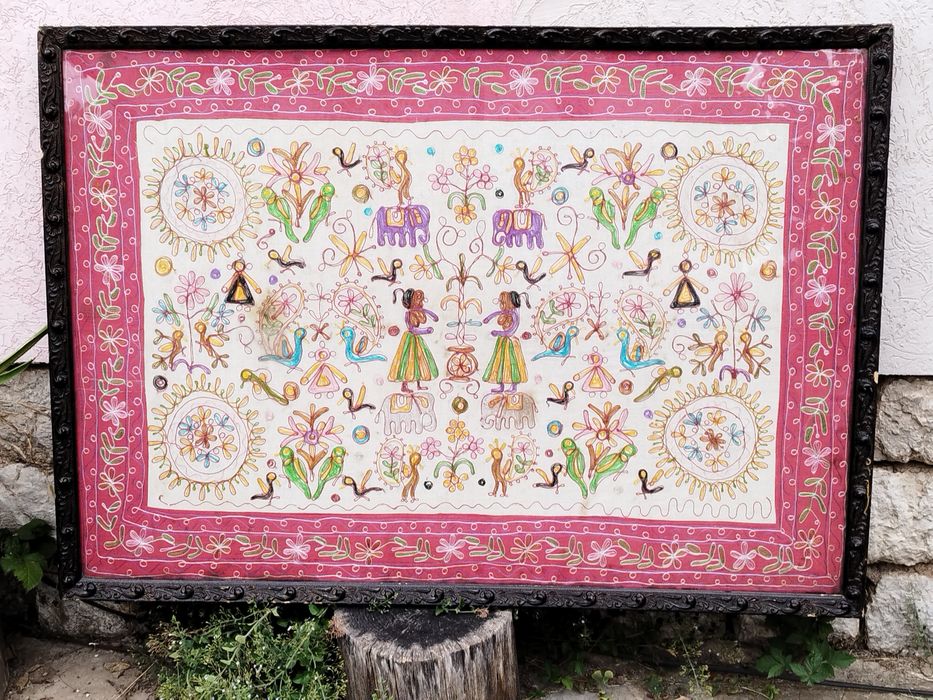 Огромна антикварна бродерия, ръчна изработка