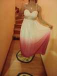 Rochie ocazie alb-roz