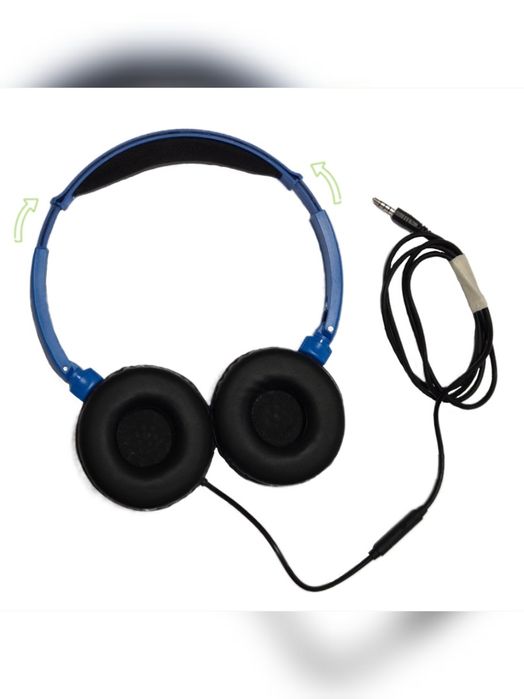 Căști albastre cu fir