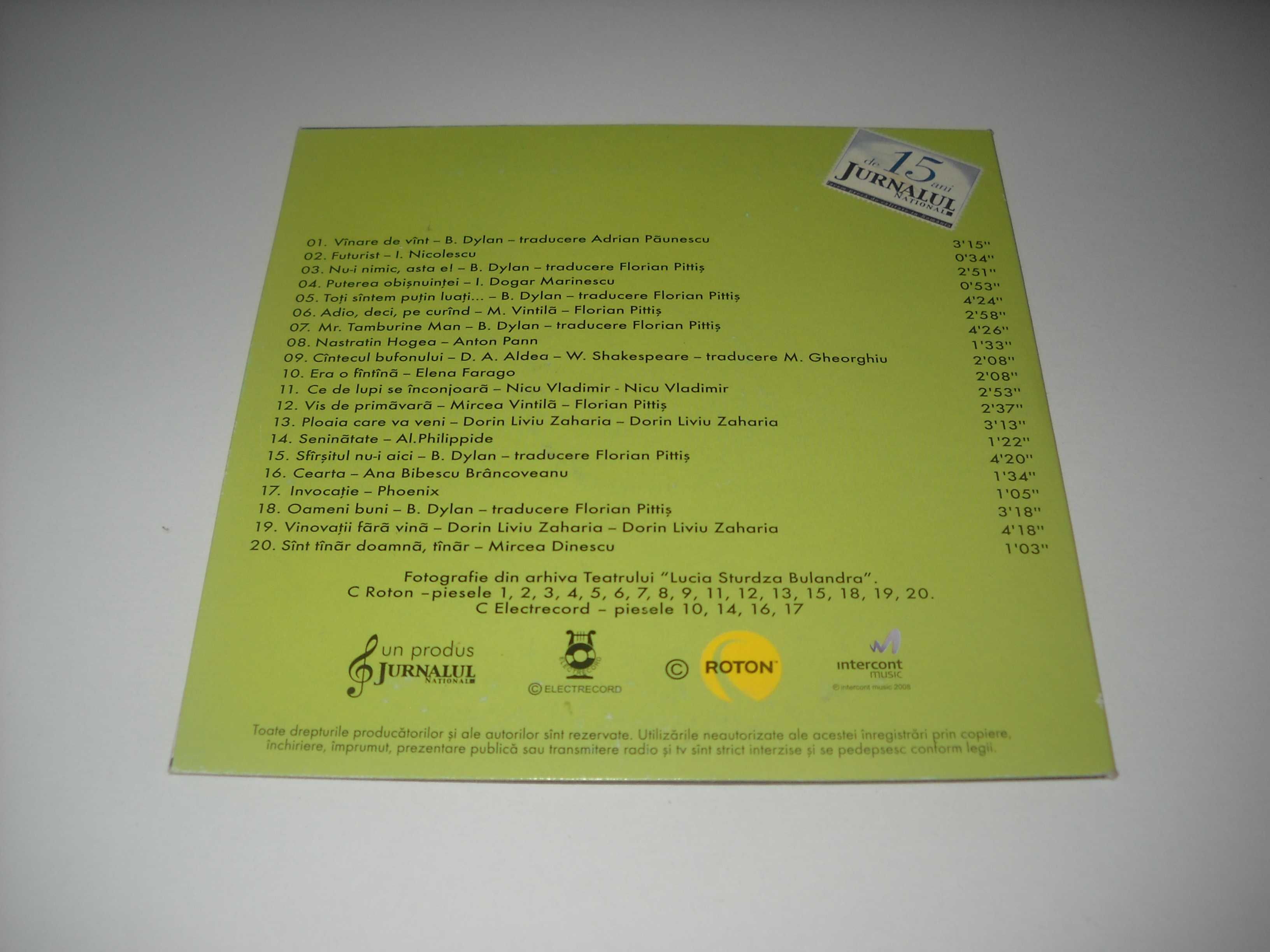 Florian Pittiș:Muzică de Colecție – vol. 58 (2008) CD original, Ex/Ex