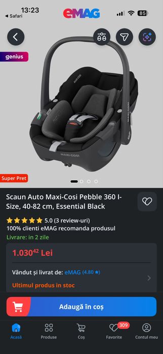 Scoica Maxi Cosi Pebble 360 i-size