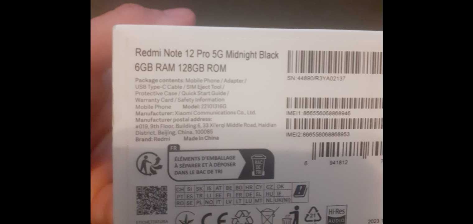 Xiaomi Redmi note 12 Pro 5G Nou vand
