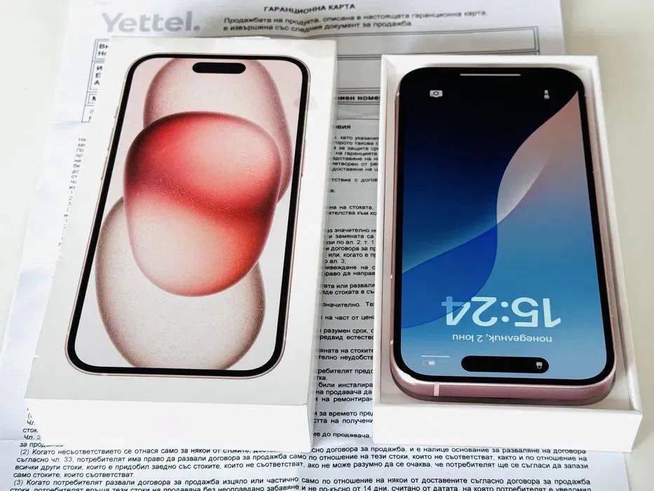Iphone 15 128GB Pink Отличен! Гаранция Гаранция