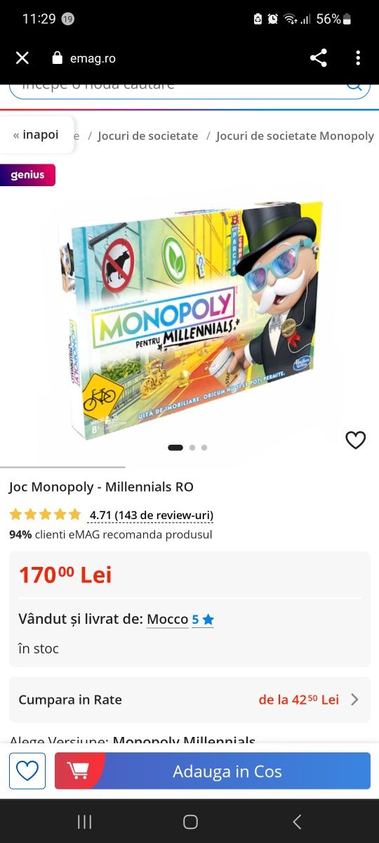 Joc Monopoly - Millennials RO