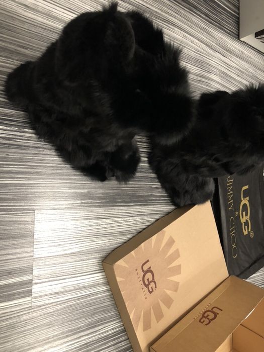 UGG blana naturală VULPE 100% / poze REALE nu copiate ! Negru,roșu