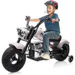 Motocicleta Kinderauto Old School 300W 24V roti moi gonflabile white
