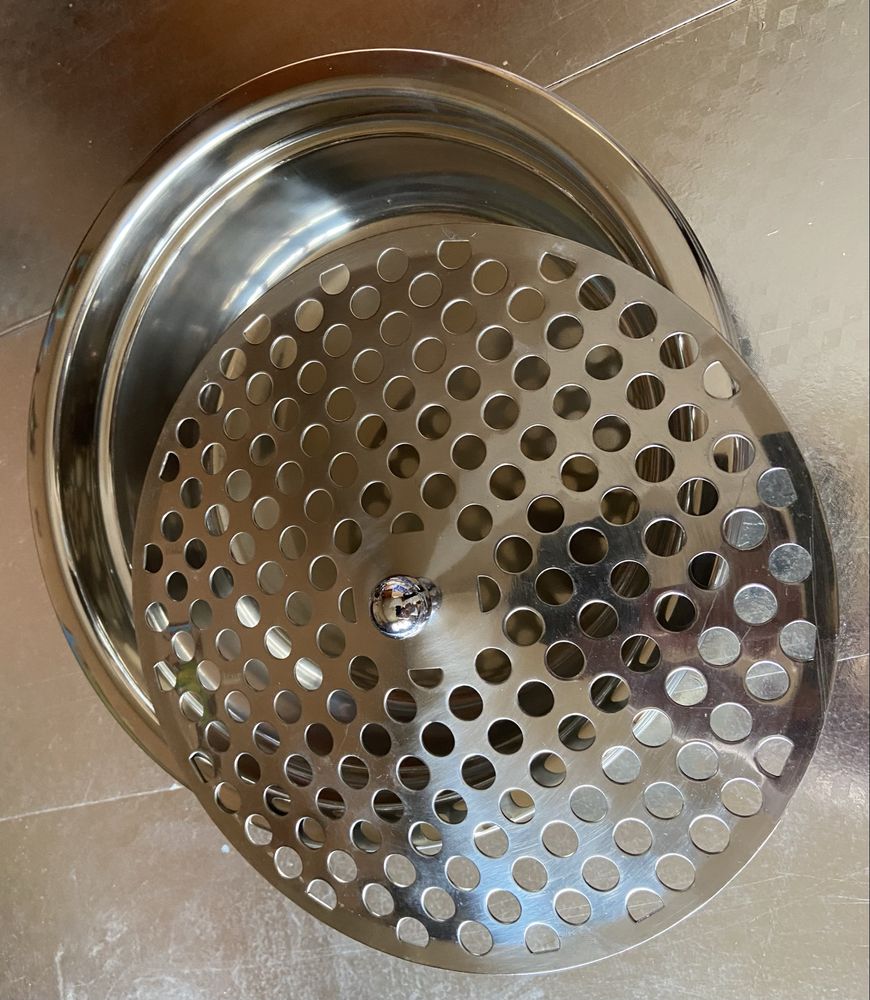 Кош с пепелник и вътрешна пластмасова кофа с дръжка, INOX