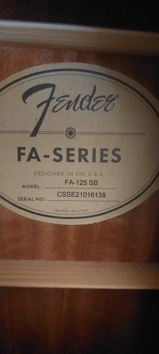 Акустична китара Fender FA-125 SB (bone nut) + чанта, стойка и струни
