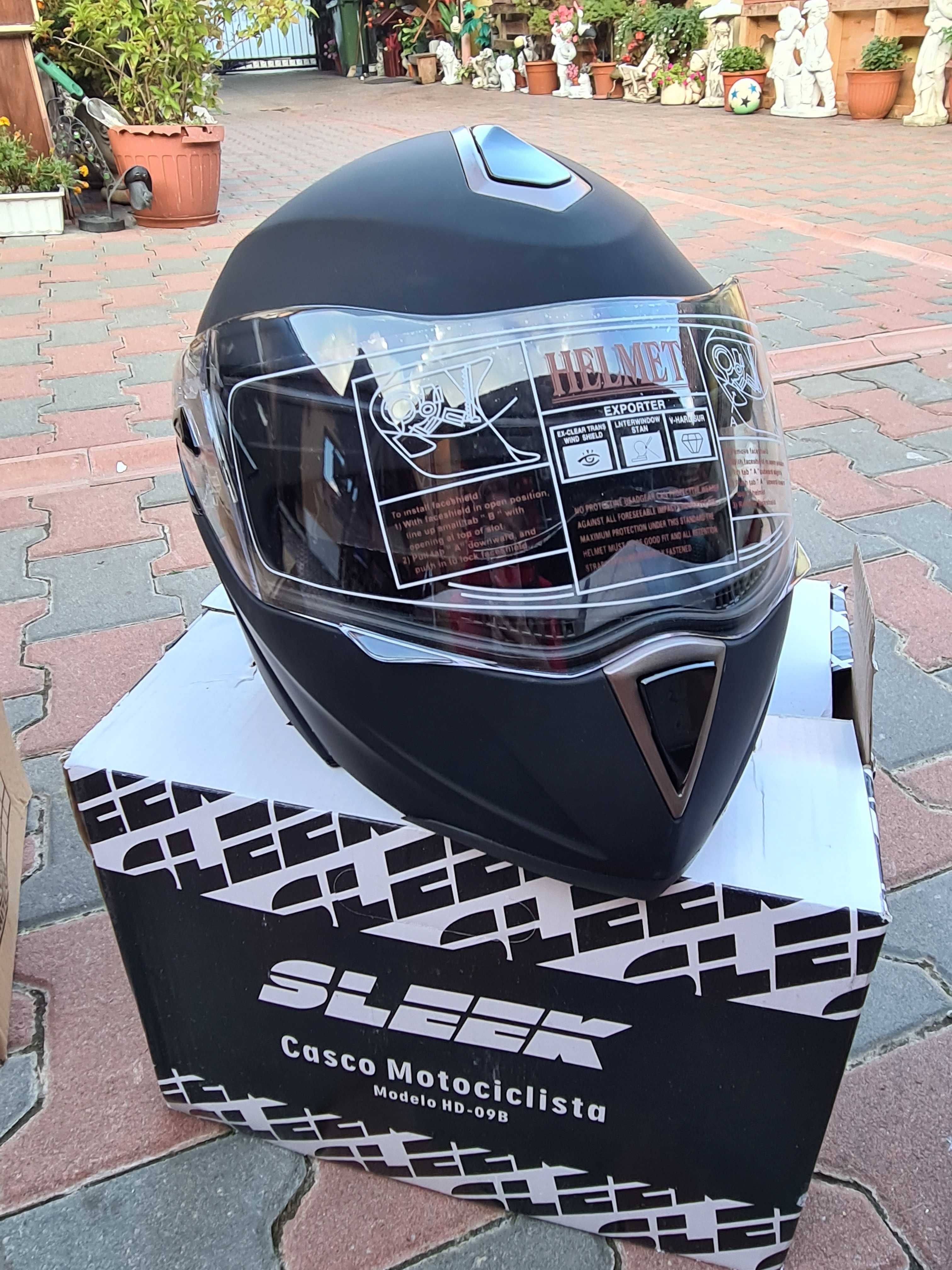 Casca Moto / Scuter cu Viziera si ochelari marimea S M L XL flip up