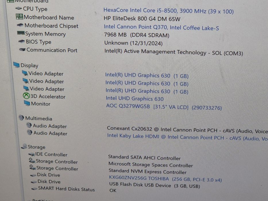 vand 2 x Calculator Mini PC Hp EliteDesk 800 G4 DM 65W.i5 8500.Nvme256
