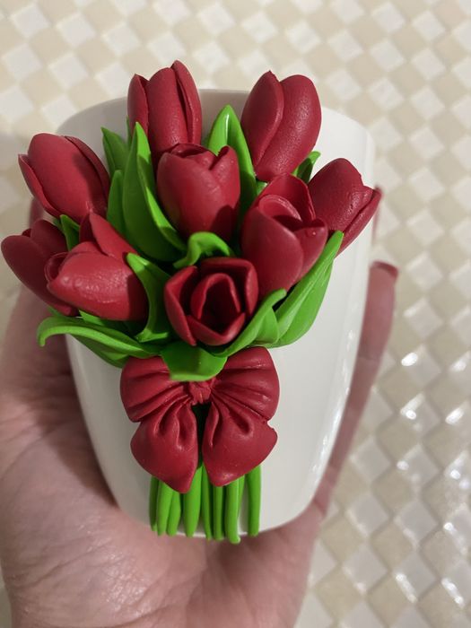 Ceasca decorata manual