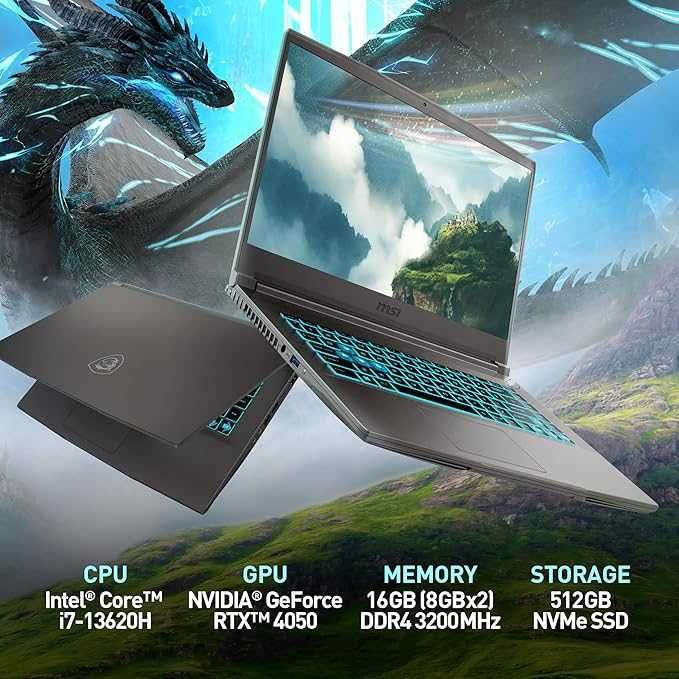 MSI Thin 15 FHD IPS 144Hz i7-13620H DDR4 16GB SSD 512GB RTX 4050 6GB