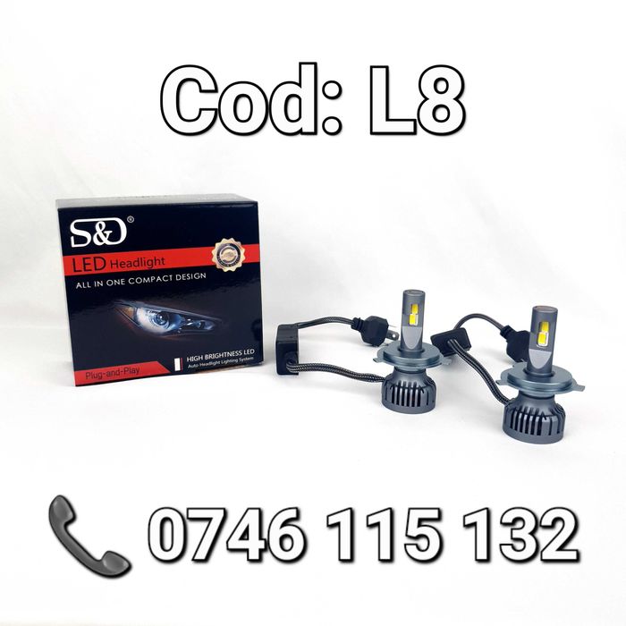 Faza Lunga Scurta-BEC LED H4-30000Lm-6500K-110W-CANBUS-Profesional--L8