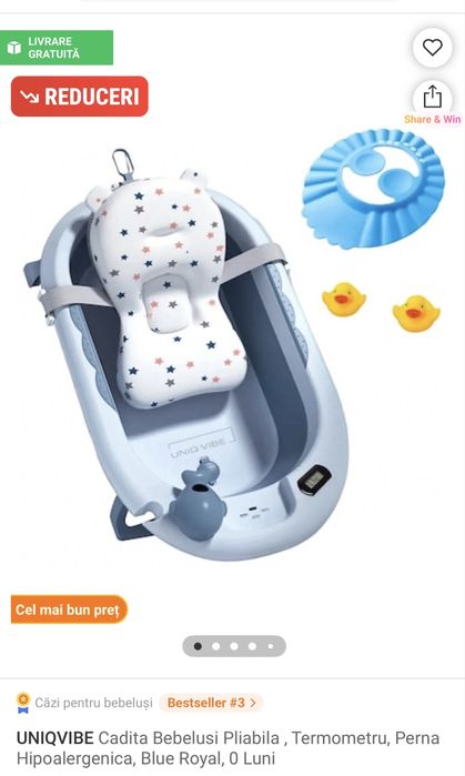 Vand cadita bebelusi