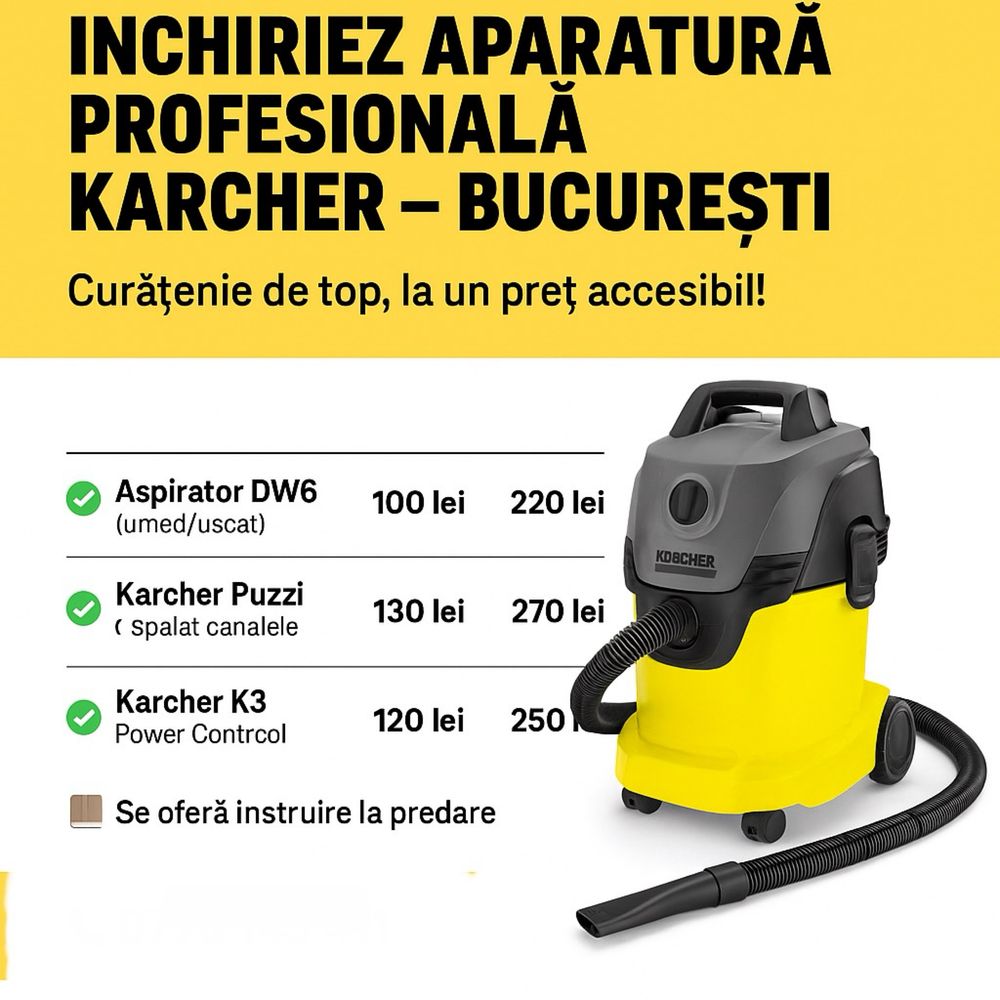 Închiriere aparatură profesională KARCHER – București