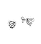 Cercei din aur 18K Orsini cu diamante 0,08 CT., MODEL INIMA
