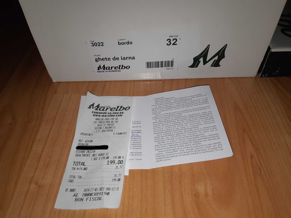 Ghete iarna piele fetite, Marelbo, marime 32