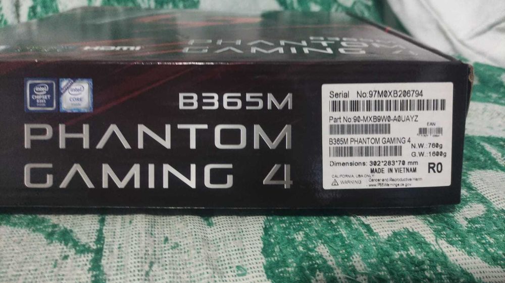 Материнская плата Asrock b365m phantom gaming 4 + 32Gb DDR4 + i7-9700