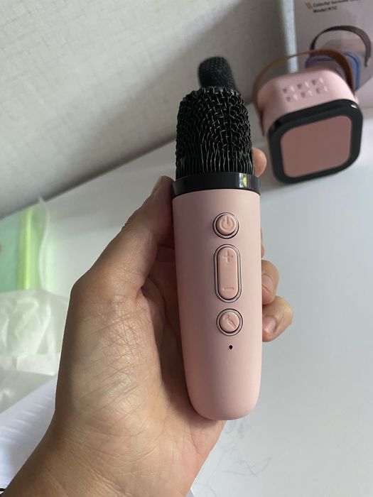 Караоке колонка с два микрофона, LED светлини и Bluetooth
