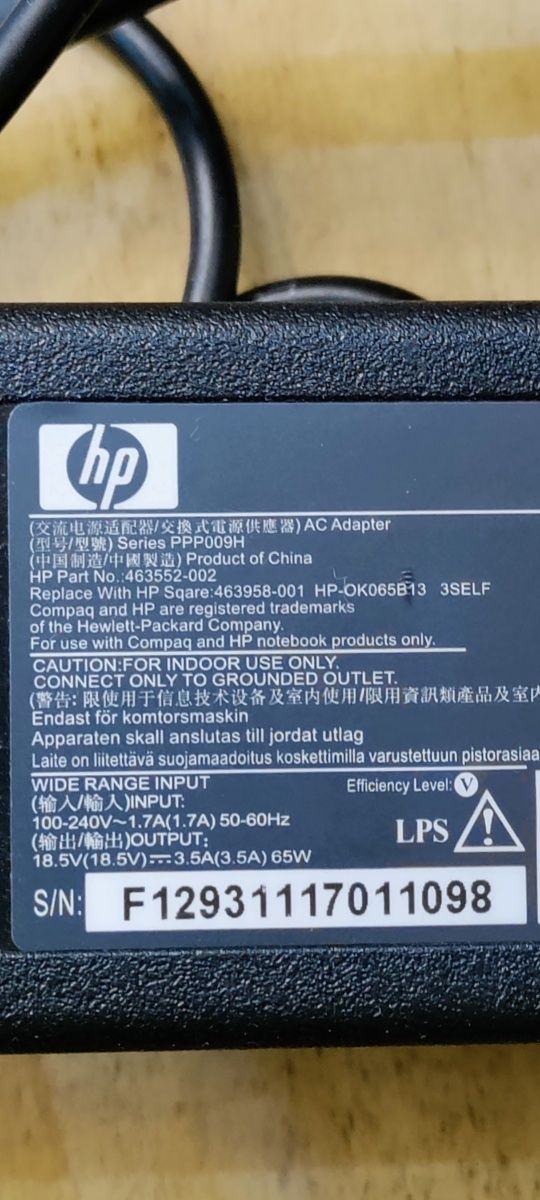 Зарядное устройство HP блок питания  65w