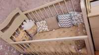 Новая детская кроватка с маятником + бортики + матрас