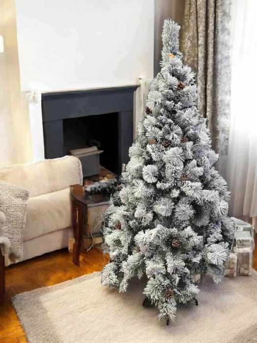 Изкуствено борче/елха със заскрежени иглички-размери