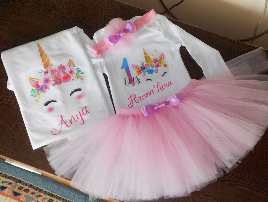 Set Aniversar Fustita Tutu body Tricou Personalizat rochita Aniversara