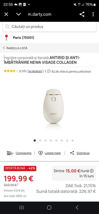 Dispozitiv NEWA cu radiofrecvență (RF) anti-îmbătrânire