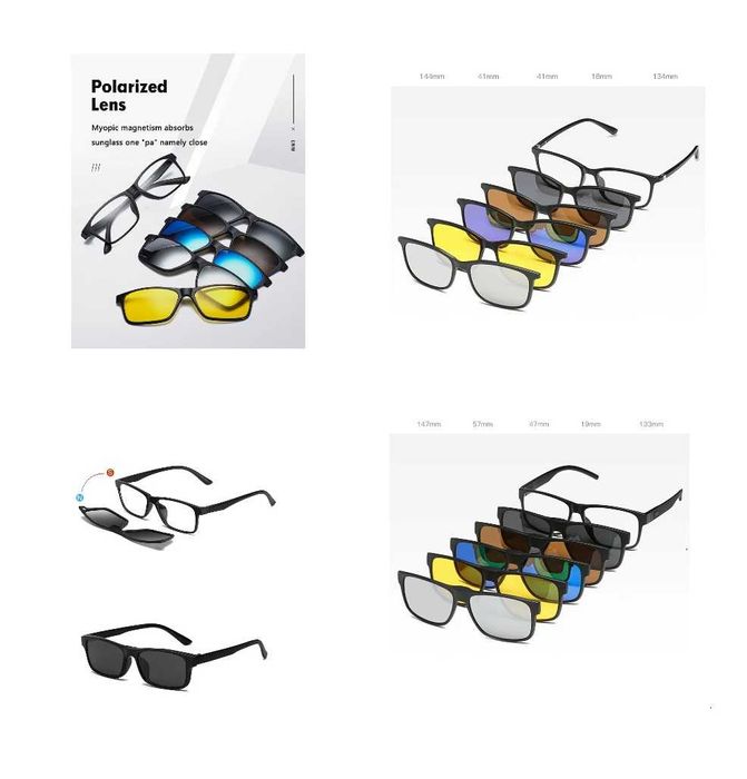 Rama Ochelari Vedere Clip On Polarizat /  Magnetic / 2 Modele