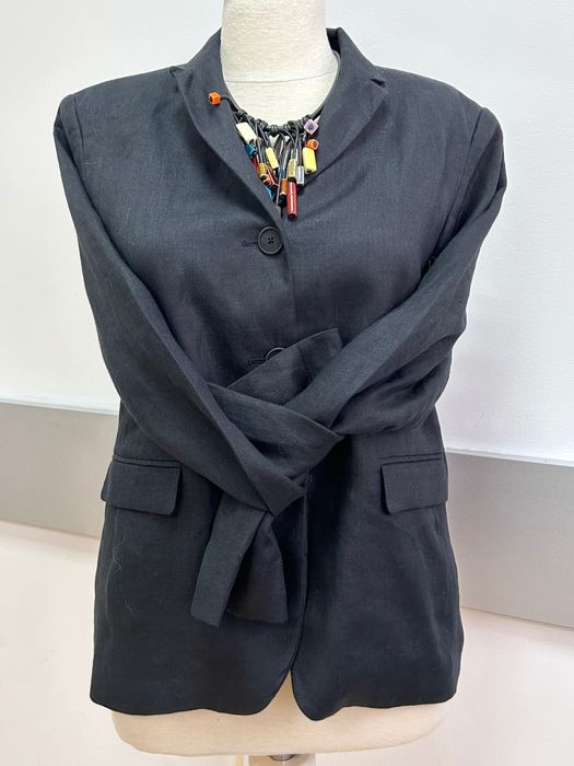 Massimo Dutti ленено страхотно черно сако актуален модел