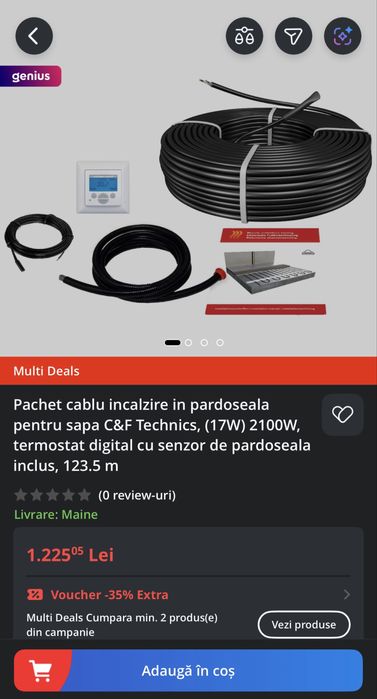 Pachet cablu incalzire in pardoseala pentru sapa C&F Technics